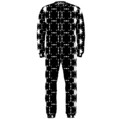 Black And White Pattern Onepiece Jumpsuit (men)  by Simbadda