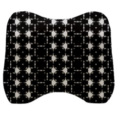 Black And White Pattern Velour Head Support Cushion by Simbadda