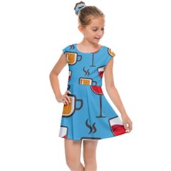 Design Decoration Decor Pattern Kids Cap Sleeve Dress by Simbadda