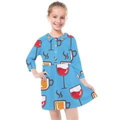 Design Decoration Decor Pattern Kids  Quarter Sleeve Shirt Dress by Simbadda