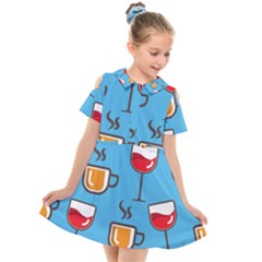 Design Decoration Decor Pattern Kids  Short Sleeve Shirt Dress by Simbadda