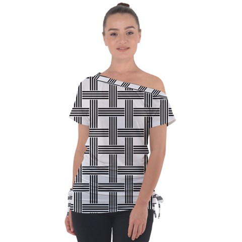 Seamless Stripe Pattern Lines Tie-up Tee by Simbadda