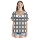 Seamless Stripe Pattern Lines V-Neck Flutter Sleeve Top View1