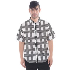 Seamless Stripe Pattern Lines Men s Short Sleeve Shirt