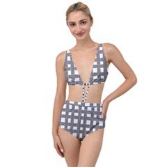 Seamless Stripe Pattern Lines Tied Up Two Piece Swimsuit