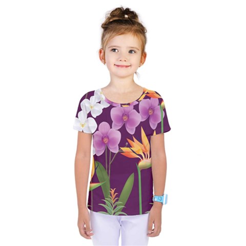 White Blossom Flower Kids  One Piece Tee by Simbadda