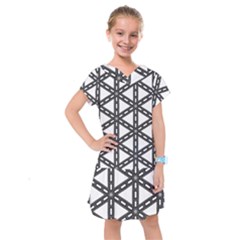 White Background White Texture Kids  Drop Waist Dress by Simbadda