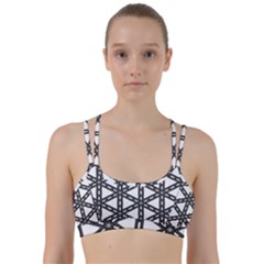 White Background White Texture Line Them Up Sports Bra