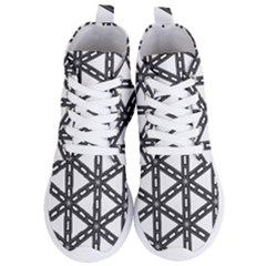 White Background White Texture Women s Lightweight High Top Sneakers