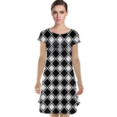 Square Diagonal Pattern Seamless Cap Sleeve Nightdress