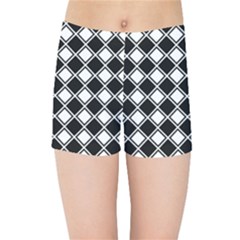 Square Diagonal Pattern Seamless Kids Sports Shorts