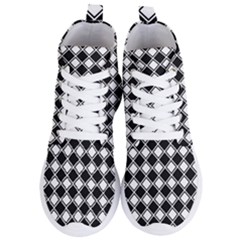 Square Diagonal Pattern Seamless Women s Lightweight High Top Sneakers by Simbadda