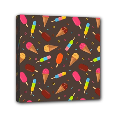 Ice Cream Pattern Seamless Mini Canvas 6  x 6  (Stretched)