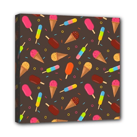 Ice Cream Pattern Seamless Mini Canvas 8  x 8  (Stretched)