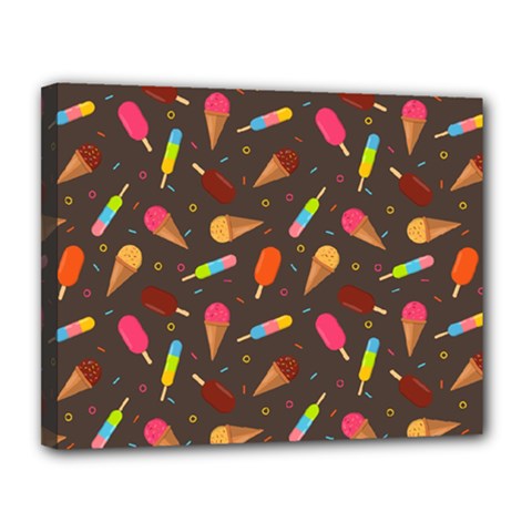 Ice Cream Pattern Seamless Canvas 14  x 11  (Stretched)