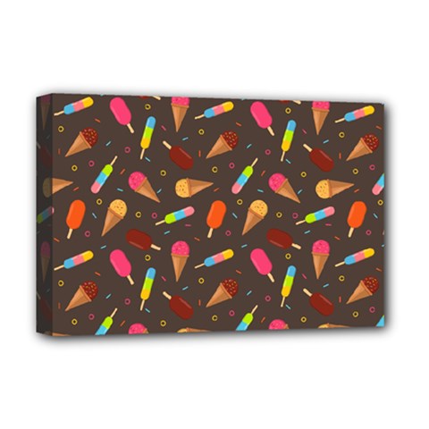 Ice Cream Pattern Seamless Deluxe Canvas 18  x 12  (Stretched)