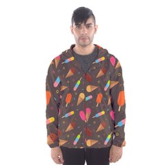 Ice Cream Pattern Seamless Hooded Windbreaker (Men)