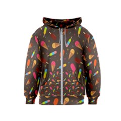 Ice Cream Pattern Seamless Kids  Zipper Hoodie