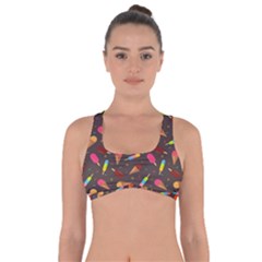 Ice Cream Pattern Seamless Got No Strings Sports Bra