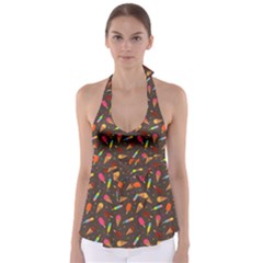 Ice Cream Pattern Seamless Babydoll Tankini Top