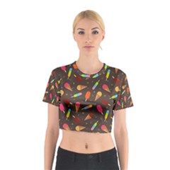 Ice Cream Pattern Seamless Cotton Crop Top