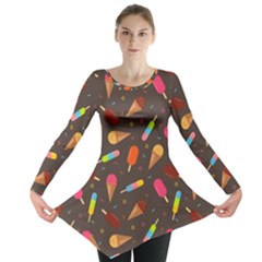 Ice Cream Pattern Seamless Long Sleeve Tunic 