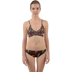 Ice Cream Pattern Seamless Wrap Around Bikini Set