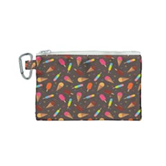 Ice Cream Pattern Seamless Canvas Cosmetic Bag (Small)