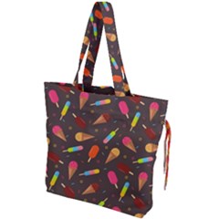 Ice Cream Pattern Seamless Drawstring Tote Bag