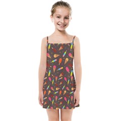 Ice Cream Pattern Seamless Kids Summer Sun Dress