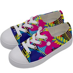 Design Decoration Decor Floral Pattern Kids  Low Top Canvas Sneakers by Simbadda