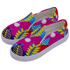 Design Decoration Decor Floral Pattern Kids  Canvas Slip Ons by Simbadda