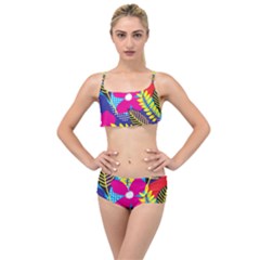 Design Decoration Decor Floral Pattern Layered Top Bikini Set