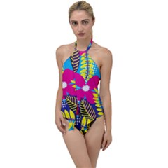 Design Decoration Decor Floral Pattern Go With The Flow One Piece Swimsuit