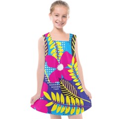 Design Decoration Decor Floral Pattern Kids  Cross Back Dress