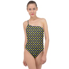 Flower Pattern Pattern Texture Classic One Shoulder Swimsuit