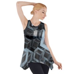 Cube Fantasy Square Shape Side Drop Tank Tunic by Simbadda