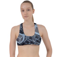 Cube Fantasy Square Shape Criss Cross Racerback Sports Bra by Simbadda