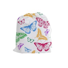 Butterfly Butterflies Vintage Drawstring Pouch (large) by Simbadda