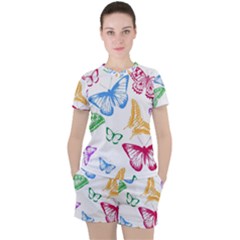 Butterfly Butterflies Vintage Women s Tee And Shorts Set