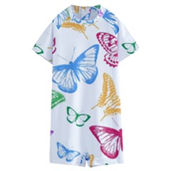 Butterfly Butterflies Vintage Kids  Boyleg Half Suit Swimwear