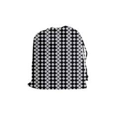 Black And White Texture Drawstring Pouch (medium) by Simbadda