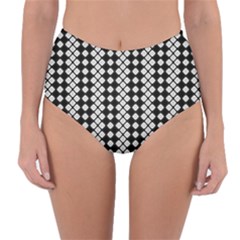 Black And White Texture Reversible High-waist Bikini Bottoms by Simbadda