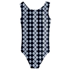 Black And White Texture Kids  Cut-out Back One Piece Swimsuit