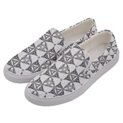 Black And White Pattern Men s Canvas Slip Ons by Simbadda