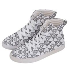 Black And White Pattern Women s Hi-top Skate Sneakers by Simbadda