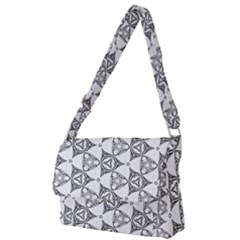 Black And White Pattern Full Print Messenger Bag