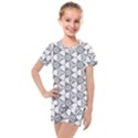 Black And White Pattern Kids  Mesh Tee and Shorts Set View1