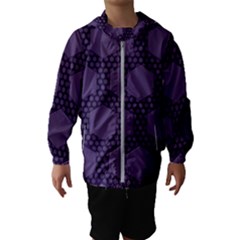 Hexagon Grid Geometric Hexagonal Hooded Windbreaker (kids) by Simbadda