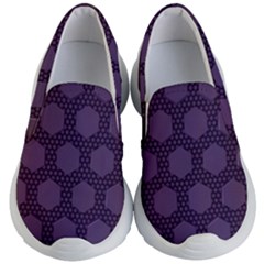 Hexagon Grid Geometric Hexagonal Kid s Lightweight Slip Ons by Simbadda